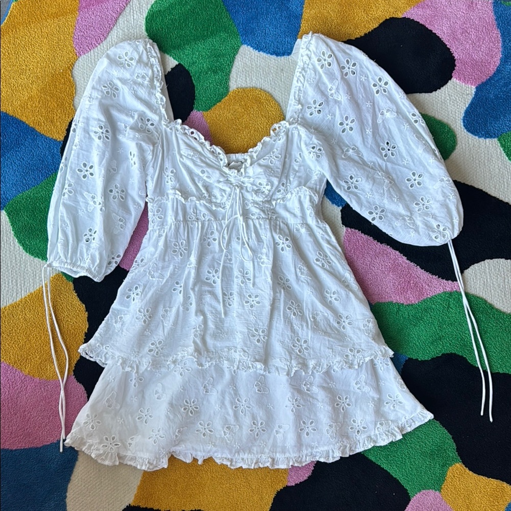 White floral design Dress